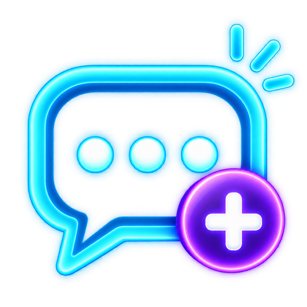 Speech bubble with a plus badge